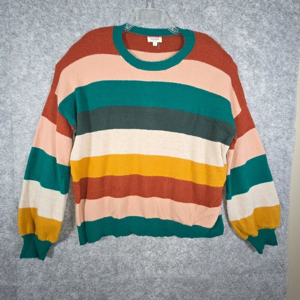 Andree by Unit SweaterLong Sleeve Pullover Round Neckline Striped Women's Size L